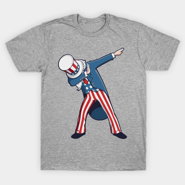 Dabbing Uncle Sam 4th of July T-Shirt by Elvirtuoso